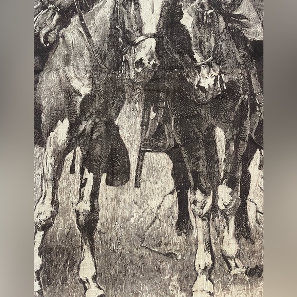 Vintage Quilted Cheyenne Scouts Patrolling the Big Timber by Frederic Remington - Picture 4 of 11